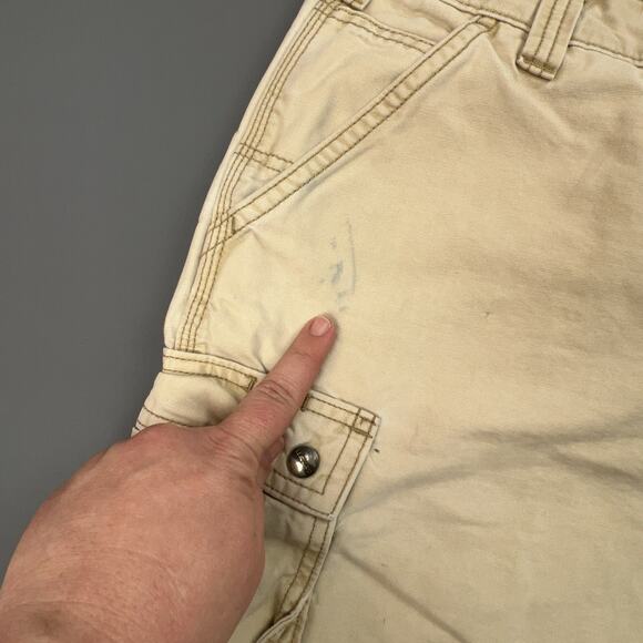 Carhartt Cargo Shorts Mens 40 Khaki Relaxed Fit Thrashed Utility Work Wear - Picture 6 of 12